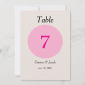 Tischnummer der Kirschblüte (Vorderseite)