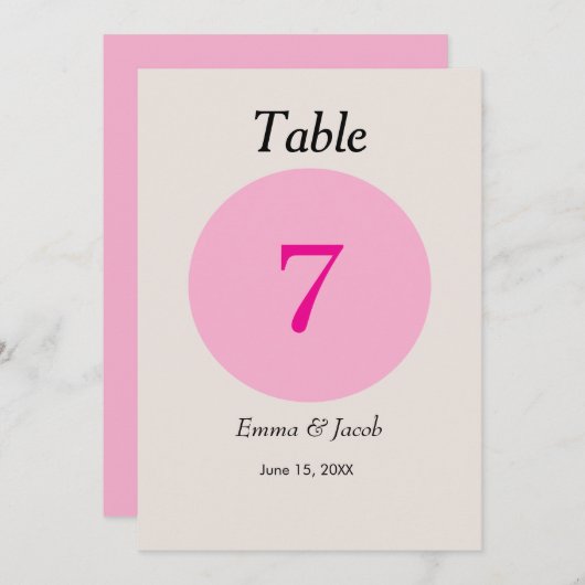 Tischnummer der Kirschblüte (Vorne/Hinten)