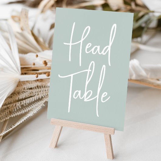 Tischnummer der Kopftabellentafel der Seite Grün