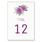Tischnummer der lila Rose (Vorderseite)