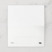 Tischnummer der Minimalistischen Rindfleischerzeug Platzkarte (Außenseite Aufgefaltet)