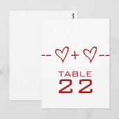 Tischnummer der Red Heart Equation Postkarte (Vorne/Hinten)
