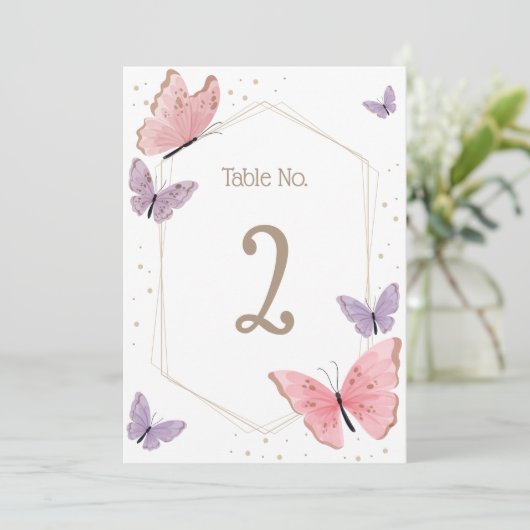 Tischnummer der Schmetterlinge (Stehend Vorderseite)