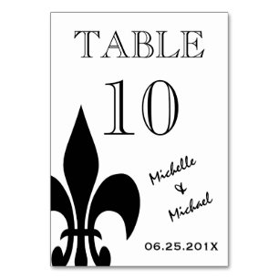 Tischnummer der Schwarz-weißen Lilie