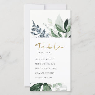 Tischnummer der Seekarte aus grünen Blättern