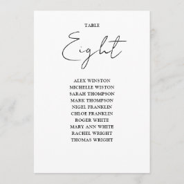 Tischnummer der Sitzkronen in Schwarz und Weiß