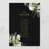 Tischnummer der Sitzplätze für Schwarz und Gold (Rückseite)