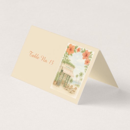 Tischnummer der tropischen Hawaii-Hochzeit in Urla (Vorderseite)