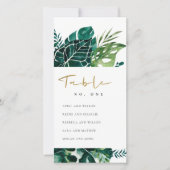 Tischnummer der tropischen Monstera-Seeteufel (Vorderseite)