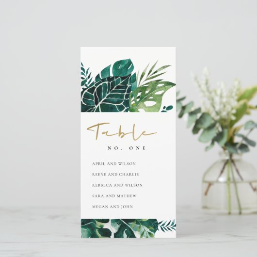 Tischnummer der tropischen Monstera-Seeteufel (Stehend Vorderseite)