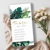 Tischnummer der tropischen Monstera-Seeteufel