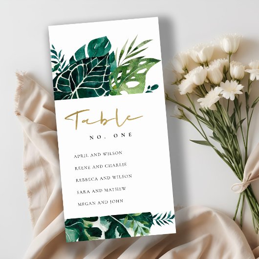 Tischnummer der tropischen Monstera-Seeteufel