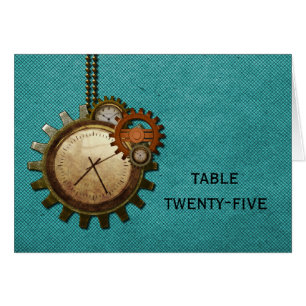 Tischnummer der Vintagen Uhr, Türkis