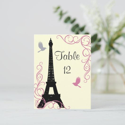 Tischnummer der Vögel lieben (weiß) (Stehend Vorderseite)