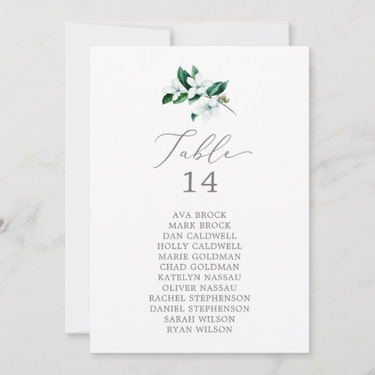 Tischnummer der Waldflächen Sitzkarten (Rückseite)