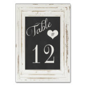 Tischnummer der weißen rustikalen Rahmen-Khalk-Typ (Rückseite)