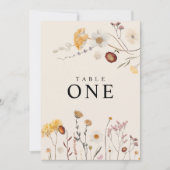 Tischnummer der Wildblume (Vorderseite)