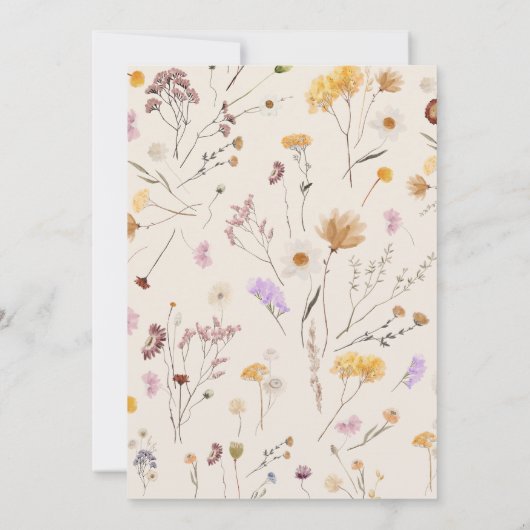 Tischnummer der Wildblume (Rückseite)