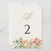 Tischnummer der Wildblume (Vorderseite)