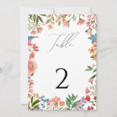 Tischnummer der Wildblume (Vorderseite)