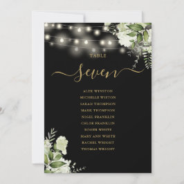 Tischnummer des Black Gold Green Seating Plans