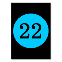 Tischnummer des blauen Kreises "Black and Aqua Blu