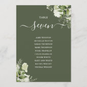 Tischnummer des Blumenolivensitzplans (Vorderseite)