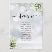 Tischnummer des Blumensitzes im Winter Greenery (Vorderseite)