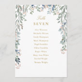 Tischnummer des Gold Floral Seating Plans (Rückseite)