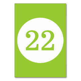 Tischnummer des grünen und weißen Kreises von Appl