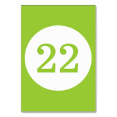 Tischnummer des grünen und weißen Kreises von Appl (Rückseite)