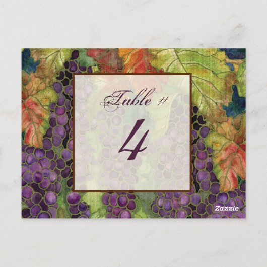 Tischnummer des Herbstleaf (Rückseite)