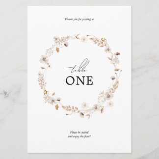 Tischnummer des modernen getrockneten Blumenkohls