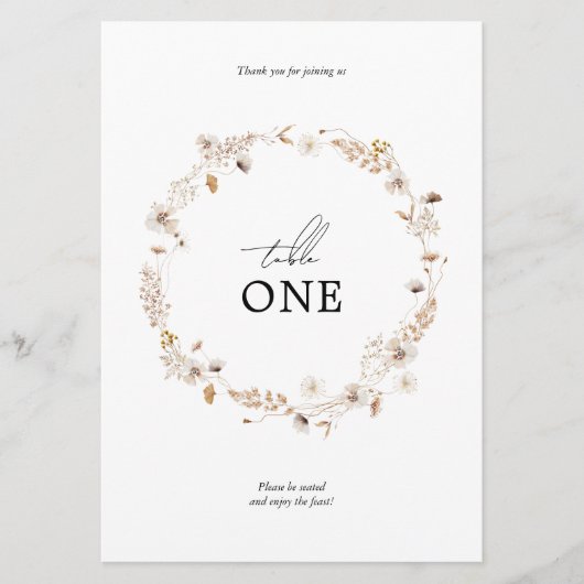 Tischnummer des modernen getrockneten Blumenkohls (Vorderseite)