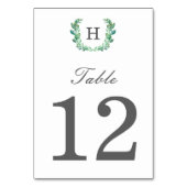 Tischnummer des natürlichen Kranzes (Rückseite)