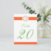Tischnummer des Punktkreises Monogramm (Orange/Min (Stehend Vorderseite)