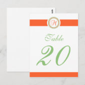 Tischnummer des Punktkreises Monogramm (Orange/Min (Vorne/Hinten)