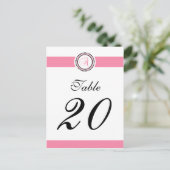 Tischnummer des Punktkreises Monogramm (rosa / sch (Stehend Vorderseite)