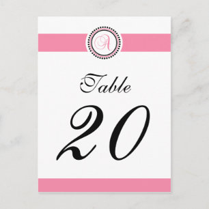Tischnummer des Punktkreises Monogramm (rosa / sch