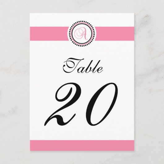 Tischnummer des Punktkreises Monogramm (rosa / sch (Vorderseite)