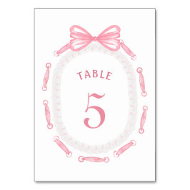Tischnummer des rosa Bow-Flachbildes