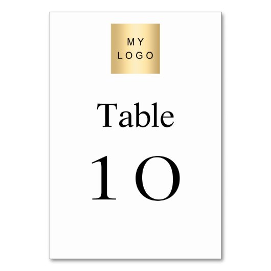 Tischnummer des Schwarz-weißen Firmenlogos (Rückseite)