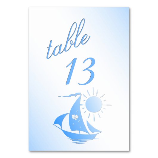 Tischnummer des Segeltheaters (Vorderseite)