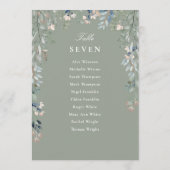 Tischnummer des Sitzplans für grüne Blumen (Rückseite)