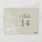 Tischnummer des vergossenen Bloom Taupe (Rückseite)