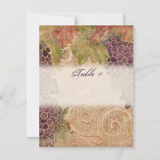 Tischnummer des Weinbergs (Rückseite)