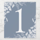 Tischnummer des Weinetiketts | Weinberg (Dusty Blu Weinetikett (Einzelnes Label)