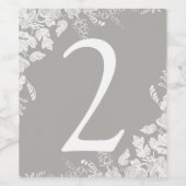 Tischnummer des Weinetiketts | Weinberg (grau) Weinetikett (Einzelnes Label)