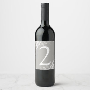 Tischnummer des Weinetiketts Weinberg (grau) Weinetikett