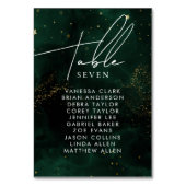 Tischnummer Dunkle Wasserfarbe Grün Magischer Gold (Vorderseite)